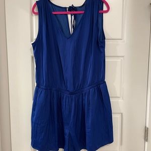 NWOT LOFT Blue Pleated Romper